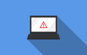 tela de computador com aviso